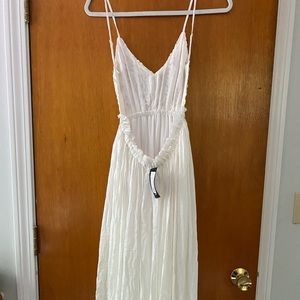 White open back lace maxi dress